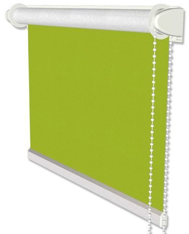 INTERDECO Verdunkelungsrollo/Thermo Rollo, Grün BxH 113,5 x 175 cm, Klemmfix Rollos ohne Bohren, Seitenzugrollos mit Silberbeschichtung