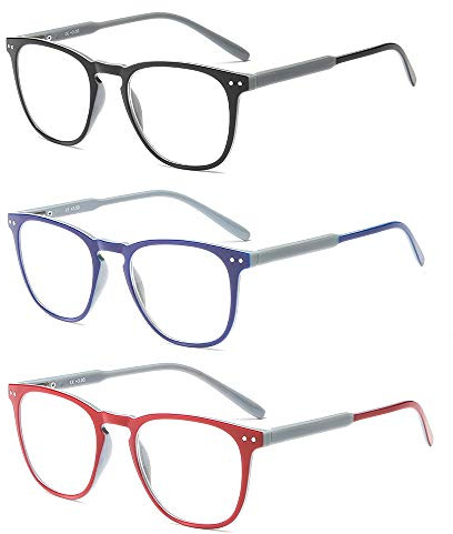 Suertree Lesebrille 3 Pack Computer Brille Herren Damen Lesehilfe für Frauen Männer Fashion Leser 2.0X JH221