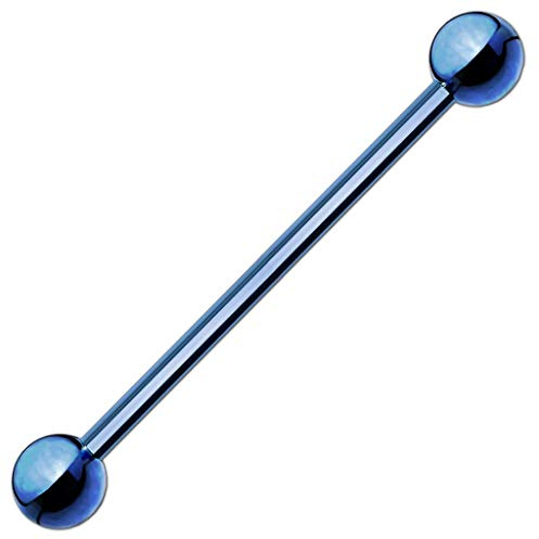 viva-adorno 1,6 x 38 x 5mm Barbell Piercing Stab Industrial Ohrpiercing Cartilage Stecker Hantel Edelstahl beschichtet Z310i