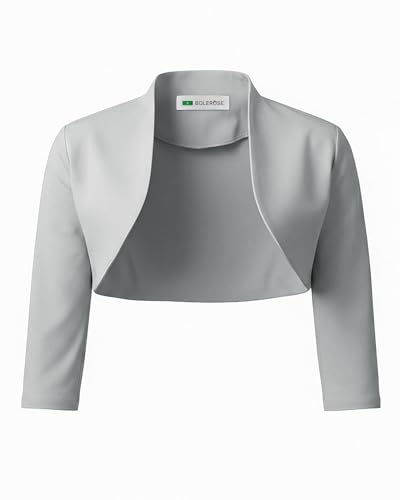 Bolerose Su Misura Bolero Manica 3/4 (Argento, XS)