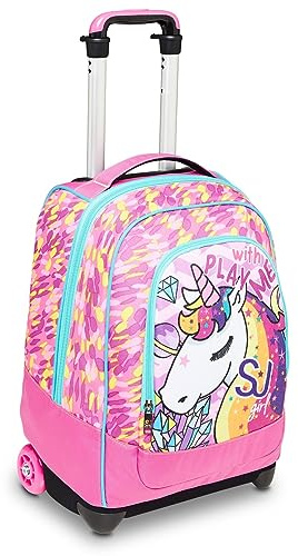 SJ Gang Trolley Scuola, Con Spallacci Uso Zaino, 2 in 1, Doppio Uso, Maxi Capienza, Trolley & Zaini, Scuola & Tempo libero, Bambine & Ragazze