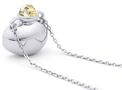 Bottle Personalized Engraving Golden Rutilated Quartz Necklace Sterling Silver Amphora Vessel Vase Jar