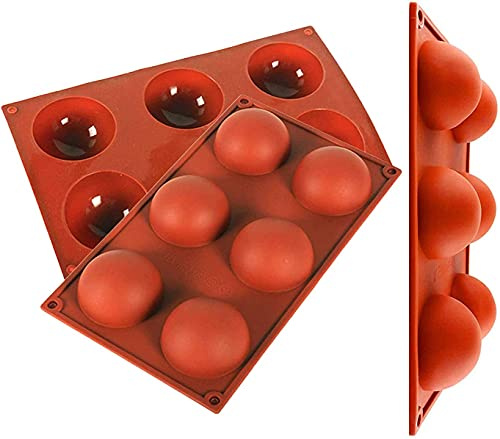 Ideal Swan 3 Stück Halbkugel Silikonform mit 6 Hohlräumen 65mm Große Halbrunde Kuchenbackform für Die Herstellung von Schokolade, Kuchen, Gelee, Kuppelmousse