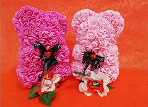 Orso di Rose Orsetto di Rose Orsacchiotto Altezza 25 cm Teddy Bear Rosse Idea Regalo Regali per Lei Fidanzata Compleanno Mamma Anniversario San Valentino