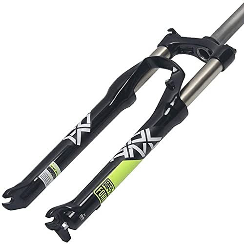SJHFG Gabeln 24 in. MTB Fahrradsuspension für, Öl/Feder gerade 28,6 mm Reisen 110mm Scheibenbremse HL QR. 9mm Fahrradgabel Federgabel (Color : Black Green)
