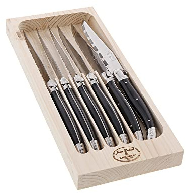 Jean Dubost - Couteaux Laguiole noir, coffret 6