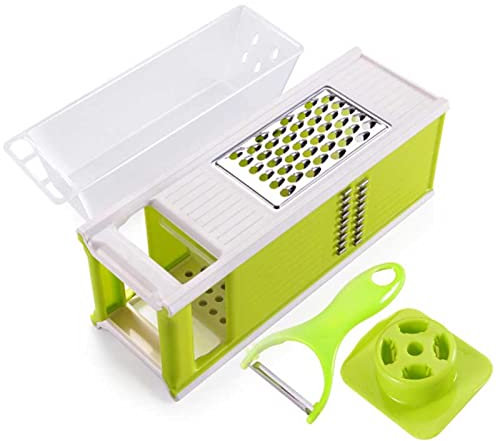 OOFAYWFD Multifunzione Mandolina da Cucina Affetta Verdure, Professionale affettaverdure Taglia Verdure per Aglio Cavolo Carote Patate Pomodori Peperoni Cipolle,Verde