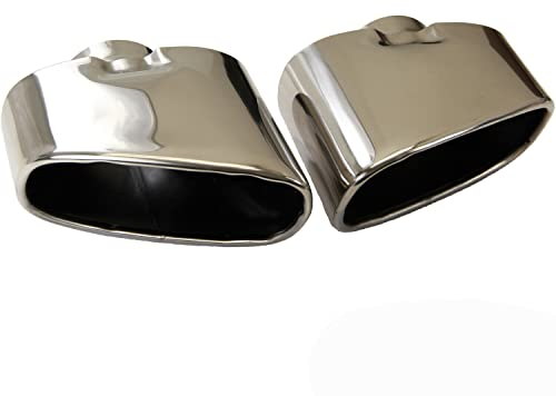 Recambo Embellecedor de tubo de escape de acero inoxidable cromado compatible con BMW X5 E70 2006 2013 macizo, Plug & Play, universal