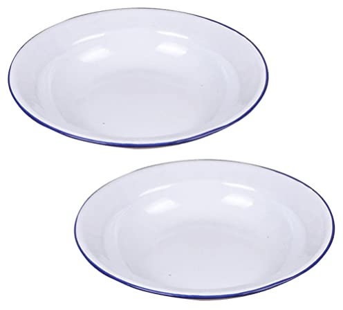 TOPBATHY 2 Pièces Bassin Rétro Bassin Ménager Récipient De Conservation Des Aliments En Émail Vaisselle En Émail