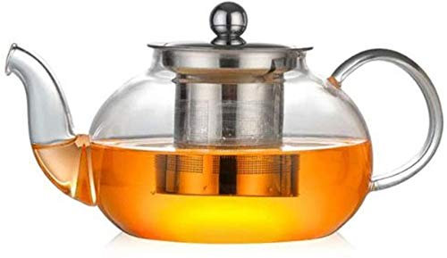 BEZAX Teekanne Teekanne aus Gusseisen, Klarglas, Teebereiter mit abnehmbarem Infuser, verdicken, hitzebeständige Teesiebe für Party, Konferenz, Restaurants, Teezubehör (Size : 1200ml)