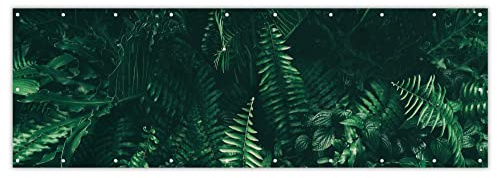 MuchoWow® Balkon Sichtschutz Sichtschutzmatte Balkonbanner Abdeckung für Terrasse Balkon Windschutz Blickdicht Wetterfest 300x100 cm Blätter - Dschungel - Natur - Tropisch - Pflanzen