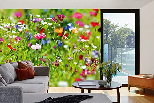 Vlies Fototapete KLEINE BLÜTEN 375 x 250 cm (inkl. Kleister) - Vlies Tapete, Wandtapete, Wandbilder - Tapete für Wohnzimmer Schlafzimmer, Büro, Küche - Montagefertig