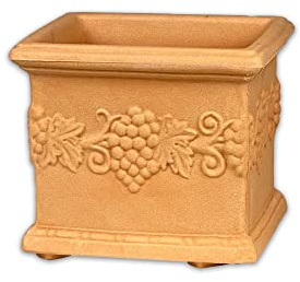 EINE MARKE VON ES-TEAM WWW.MEIN-PFLANZTOPF.DE Blumentopf Venedig, Quadratisch praktisch verziert aus Kunststoff in Terrakotta Optik | 25 cm | Impruneta