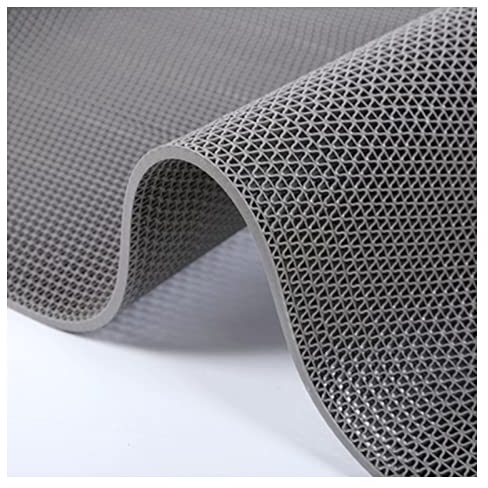 Tapis de sol antidérapant en PVC pour surface humide commerciale pour extérieur, intérieur, restaurant, cuisine, bar, piscine, jardin, cour, tapis anti-éclaboussures, gris, 4,5 mm