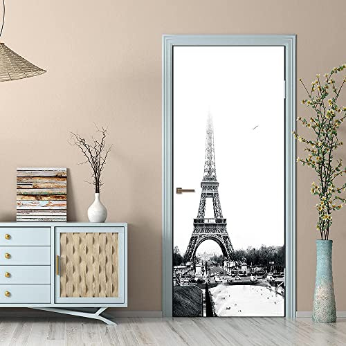 Adesivi Per Porte 3D Torre Di Parigi Edificio Della Città 77 X 200 Cm Carta Da Parati Autoadesiva Per Porte Poster Per Porte Murali Per Porte Adesivi Murali Per Porta Della Cucina Decalcomanie Artist