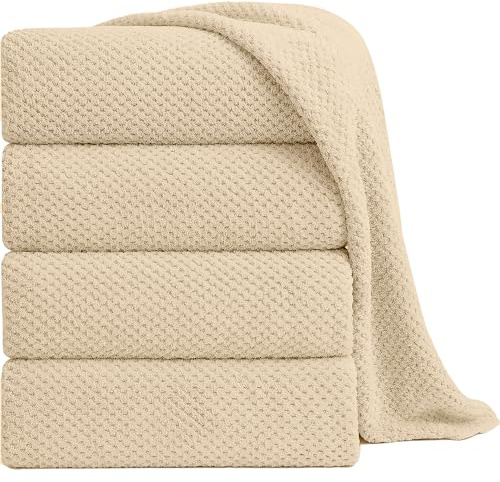 Extra Large Bath Towel Sheet Set 35x70 Inches - Oversized Bath Towels Set,Jumbo Large Microfiber - Quick Dry,Lightweight,Super Soft,Highly Absorbent Towel Set for Bathroom,Hotel,SPA,Pack of 4(Camel)