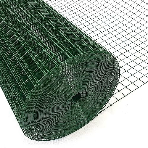 La zappa Treillis soudé pour clôture en métal, maille carrée 6 x 6 mm de 25 m (25 m h 100 cm, vert plastifié)