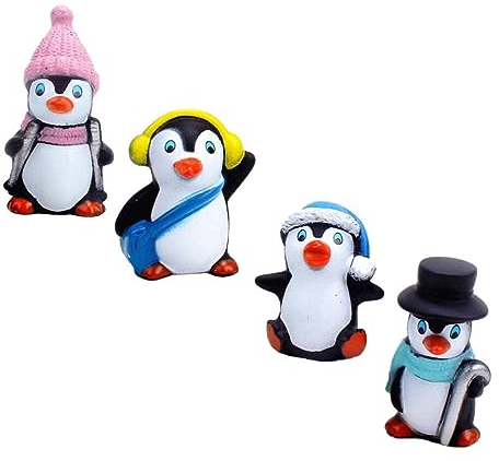 TOYANDONA 4stücke Pinguin Kuchen Dekoration Niedliche Vinyl Figuren Für Geburtstagskuchen Weihnachtsfeiern Und Winter-Events Tortendekoration Für Kinderpartys