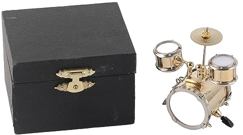 Miniatur-Gitarrenmodell, Musikinstrument, Ornament, Schlagzeuger, Geschenk, Mini-Puppenhaus-Zubehör mit Box für Heimdekoration Ornamente