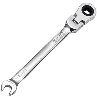SRGDRR Llave combinada de trinquete flexible Llave combinada de trinquete de cabeza Herramienta de doble propósito, 6 mm