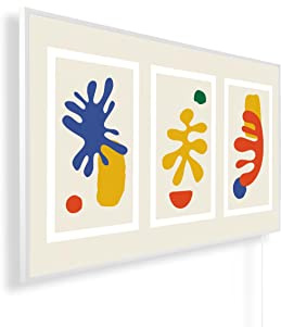 Könighaus Kinderzimmer Infrarotheizung 600 W - Thermostat | Motiv: 06. Kritzelei, weißer Rahmen, 8-16 m², TÜV SÜD