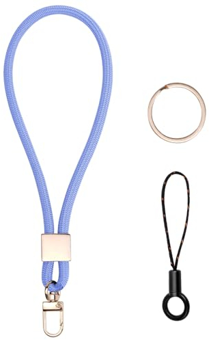 Vicloon Cordino Da Polso, Laccetti Porta Badge, Cordino Porta Badge Portachiavi Con Cordino Da Polso a Mano Con Portachiavi in Metallo E Cordino Anello per Telefono per Chiavi Porta Badge (Viola)