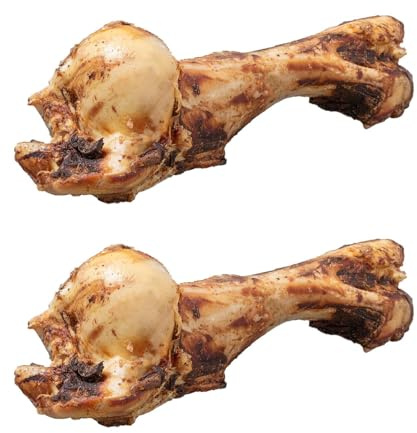 YöL Pack of 2 Giant Pet Dog Bones Roasted Beef Treat Food Jumbo Tough Chew Dental