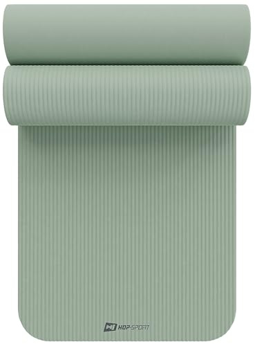 Hop-Sport Gymnastikmatte 190 x 60 cm x 1 cm, Sportmatte - gelenkschonend & rutschfest, Fitnessmatte aus NBR-Schaumstoff + Tragegurt