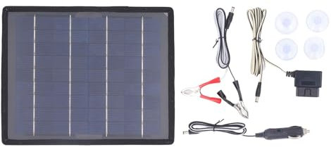 DEWIN Solarpanel, Autobatterie-Ladegerät, Anti-Batterieverlust, Solarpanel-Ladegerät Mit OBD-Stecker, Klemme, Kabel, Zigarettenanzünder
