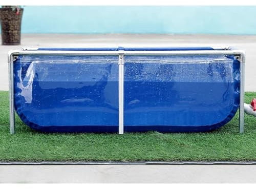 Acquario Piscina Laghetto, Vasca Per L'allevamento Di Koi E Pesci Rossi Da Cortile Tela In PVC Con Telaio In Acciaio, Finestra Di Visualizzazione Trasparente, Facilmente Assemblabile (Colore : Blu,