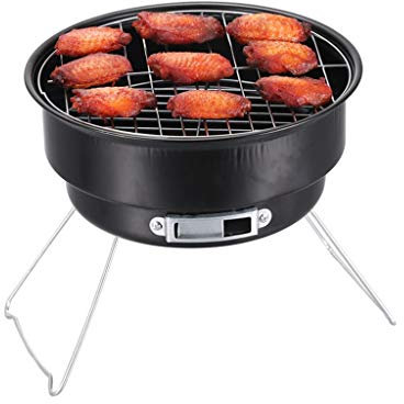 Parrilla de barbacoa portátil, parrilla redonda de acero inoxidable, Mini parrilla de carbón para barbacoa, herramientas de barbacoa para acampar