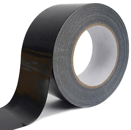 Ruban Ruban Adhésif Toile Extra Fort, 20 m X 50 mm Gaffer Noir Facile à déchirer, Ruban De Réparation Imperméable pour les Travaux de Réparation, Fixation, de Scellage