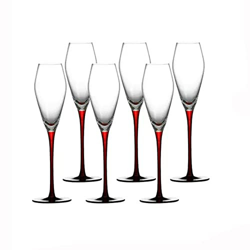 Generic Flûte À Champagne Verre Cristal Verres À Champagne Set de 6 Verres À Vin Verres Mousseux 230 Ml Flûte À Champagne/Rouge A/230 Ml