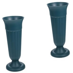 BESPORTBLE 2pièces Vase Commémoratif Décoratif pour Cimetière Pot à Fleurs Résistant Aux Intempéries Urne à Fleurs pour avec Base Décoration De Sépulture Profond