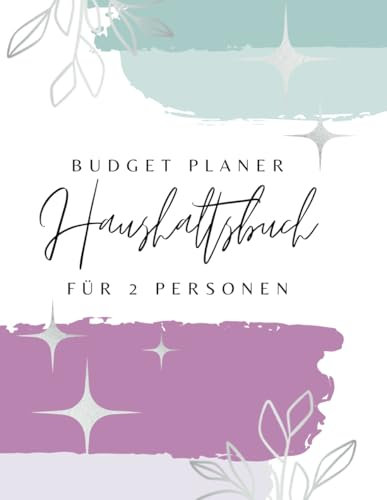 Budget Planer Haushaltsbuch für 2 Personen | Silber | Paare | Ehepartner | Monats Budget Planer | 2 Jahre | einfache Finanzplanung | Paare Ehe Budget Tracker