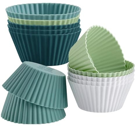 Pirottini per muffin in silicone riutilizzabili, 12 per biscotti