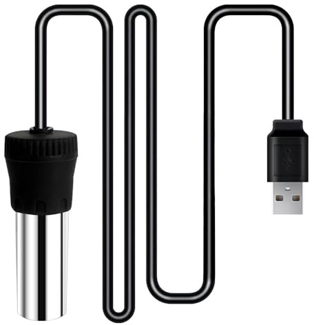 DONGKER Mini Aquarium Heizung, DC 5V 2A USB 5W/10W/20W Aquarium Heizstab, 28 ℃ konstante Temperatur/IP68 Wasserdicht Tauchfähiger Aquariumheizer für 1,5–5 l Fischtanks, Schildkrötenbecken