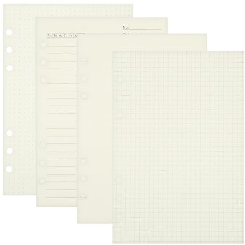 NUOBESTY 4stücke Papiernachfüllungen Loseblattpapier Mit Löchern Liniertes Papier Für Ordner Dickes Papier Für Notizbücher
