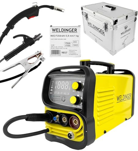 WELDINGER ME 1300 GASFLUX Fülldrahtschweißgerät im Koffer + 1kg Fülldraht + Stromdüsen + Fülldraht-Gasdüse