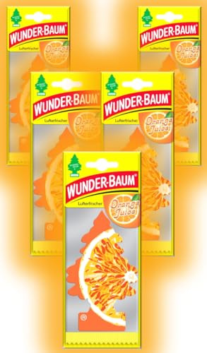 Wunder-Baum Set di 5 deodoranti per auto + penna light tribe (Orange Juice)