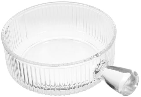 OFFSCH Glass Salad Bowl with Handle Elegant Serving Bowl for Fruits Desserts Snacks Smooth Design for Home Restaurant Use Stylish Kitchen Essential