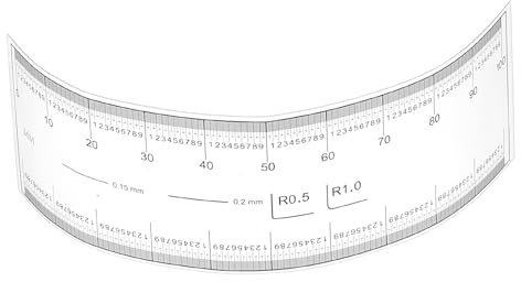 PATIKIL Flexibler Film-Lineal 10cm 0,1mm Skala mit R-Winkel und Breitenlinien Klares PET-Plastik Weiches Faltbares Gerades Lineal für Fabrik, Transparent, 1 Stück