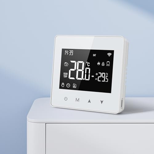 Termostato WiFi a Batteria, Termostato Smart per Caldaia a Gas, Controllo Remoto App per Tuya, Compatibile con per Alexa e per Home