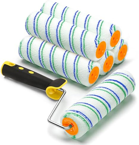 ZJTAPE Rullo per Pittura - 6 pezzi Rullo per pittura professionale, 5 Rulli Per Dipingere（23 cm）, Accessori per pittura per pittori - Pittura per facciate, ristrutturazione, decorazione della casa