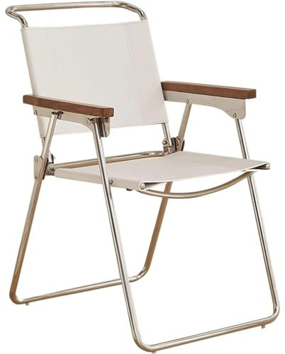 OZLMBERN Outdoor Essstuhl Vintage Essstuhl Haushalt Edelstahl Sattel Leder Klapperschaftsstuhl Büro Sessel