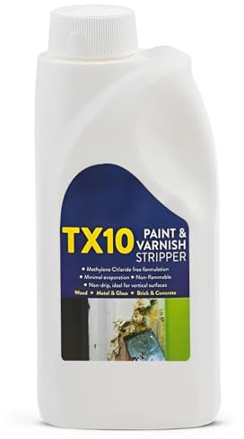 Paint and Varnish Stripper TX10 1L Solvent-Free Formula | Powerful, Wood & Metal, Eco-Friendly Paint Remover, Quick Action Gel, Indoor & Outdoor Use