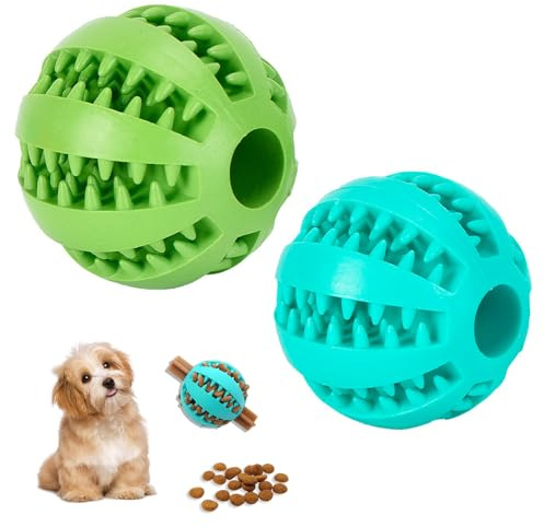 Palla di gomma naturale, sfera per cani da masticare, Confezione da 2, Adatto a tutti gli animali domestici, Per liberare la natura del vostro animale, Giocattoli interattivi durevoli per cani