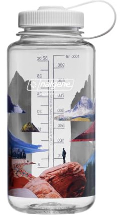Nalgene Sustain Wiederverwendbare Wasserflasche, 1 Liter, BPA-frei, hergestellt aus 50 % recyceltem Material, gemischte Landschaften