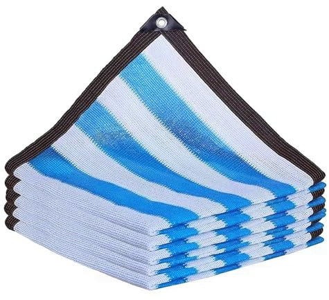 Genérico Red de sombreado HDPE Anti-UV de 12 Pines para jardín, balcón, Plantas suculentas, Piscina al Aire Libre, Cubierta de Coche horticultura(Blue and White,1x3m)