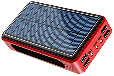 Power Bank, Power Bank, caricabatterie portatile USB a energia solare da 50000 mAh con 4 uscite e 3 ingressi, luce da campeggio a ricarica rapida.